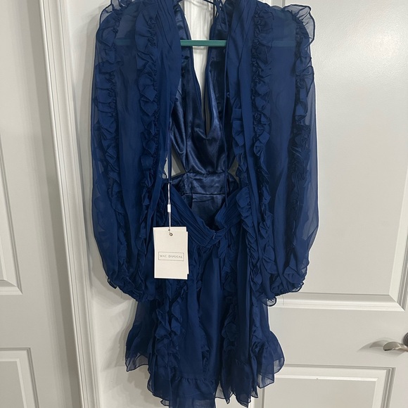 Mac Duggal Indigo Ruffle Cutout Mini Dress - Style 68418 - Picture 3 of 9